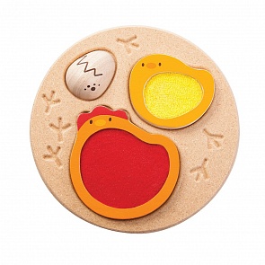 Пазл-вкладыш Курочка, 3 элемента (Plan Toys, 5673k)